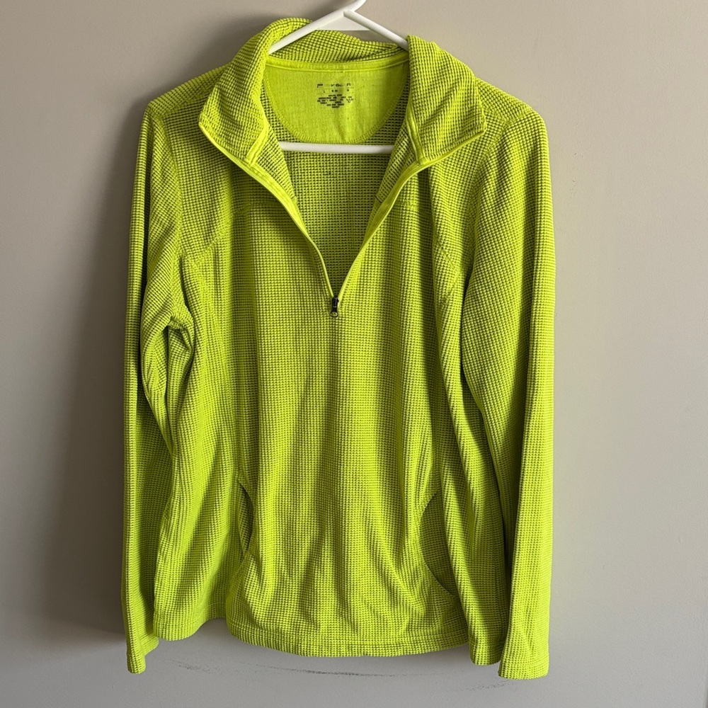 Neon Lime Quarter-Zip Pullover